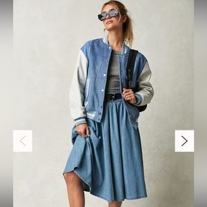 NWT Free People Jean Midi Skirt